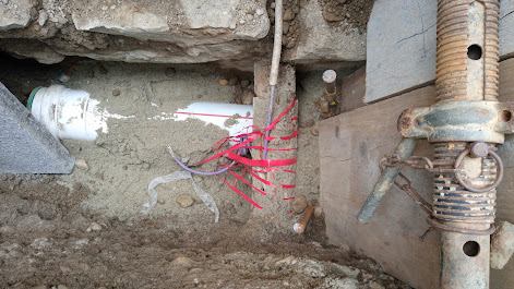 Câbles cassé dans un chantier.